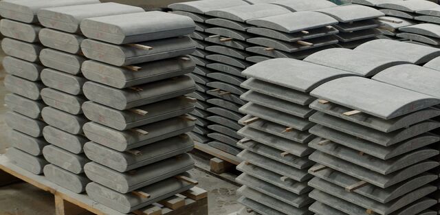 Curved soapstone stove parts
