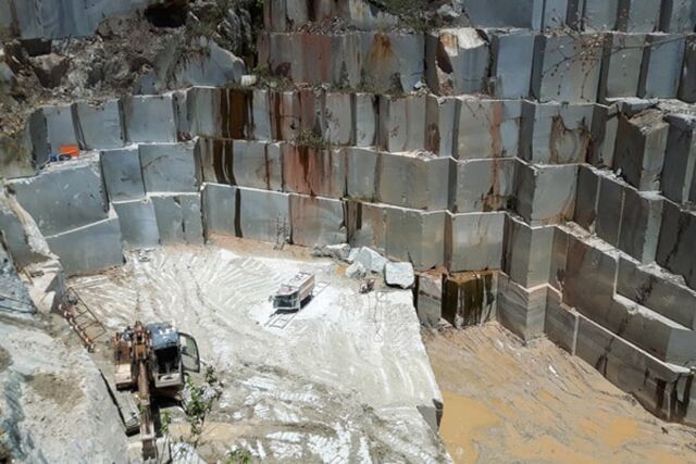 Raw blocks in the quarry