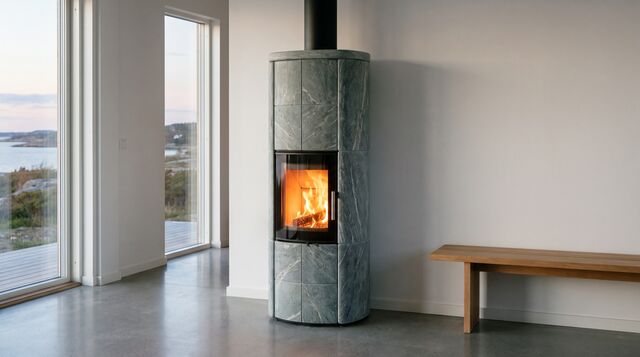 Soapstone stove with fire (visualisation)