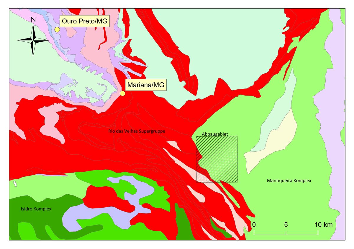 Geological map of the region around Mariana